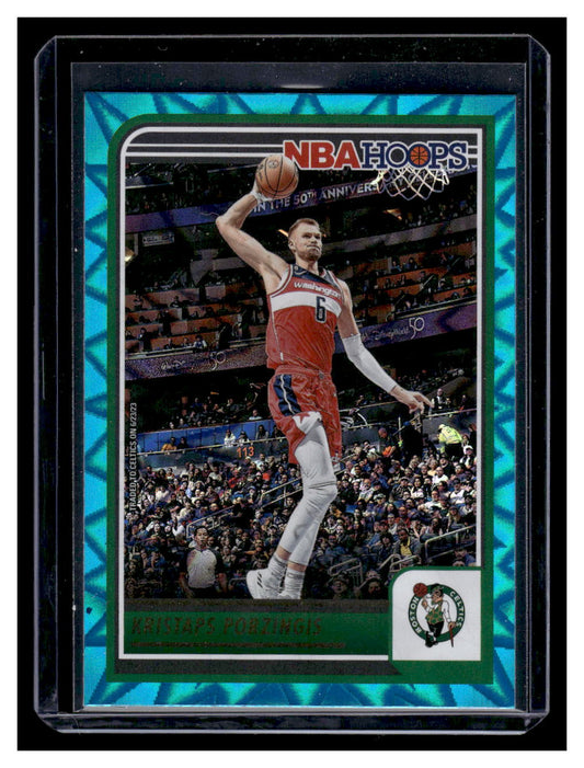 2023-24 NBA Hoops #134 Kristaps Porzingis "Teal Expolsion" (Boson Celtics)