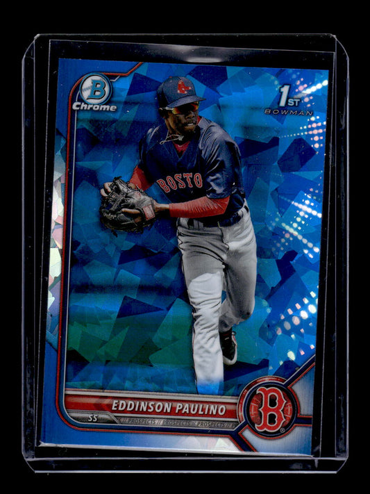 2022 Topps Bowman Chrome #BCP-175 "Sapphire - Cracked Ice" Eddinson Paulino (Boston Red Sox)