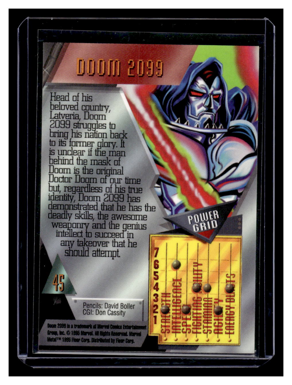 1995 Marvel Metal "Power Grid" Card #45 DOOM 2099