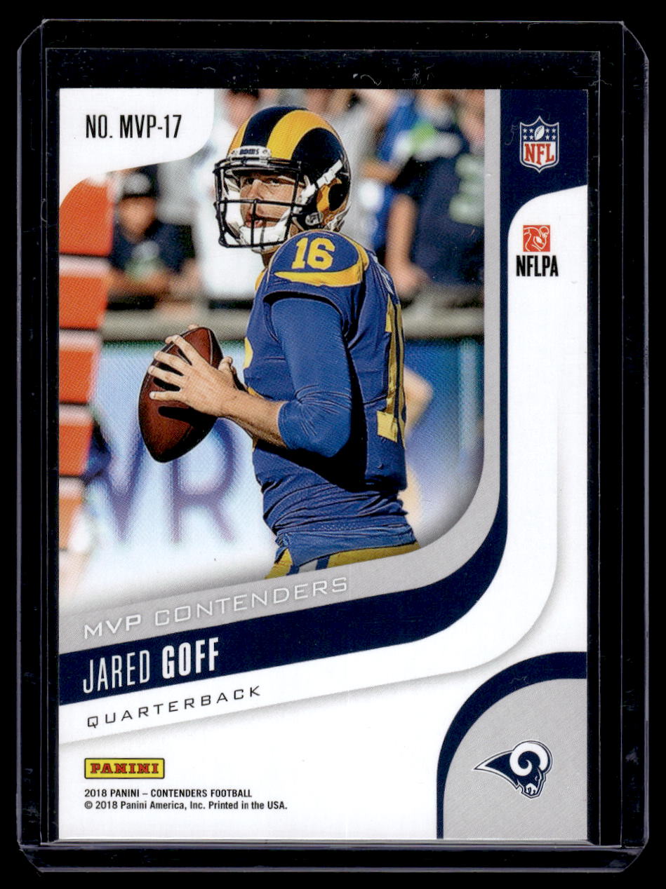 2018 Panini Contenders MVP Card #MVP-17 Jared Goff #'d /75 (Los Angeles Rams)