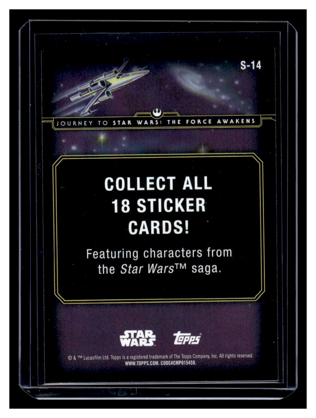 2015 Topps Star Wars Journey to The Force Awakens Stickers Darth Vader #S-14