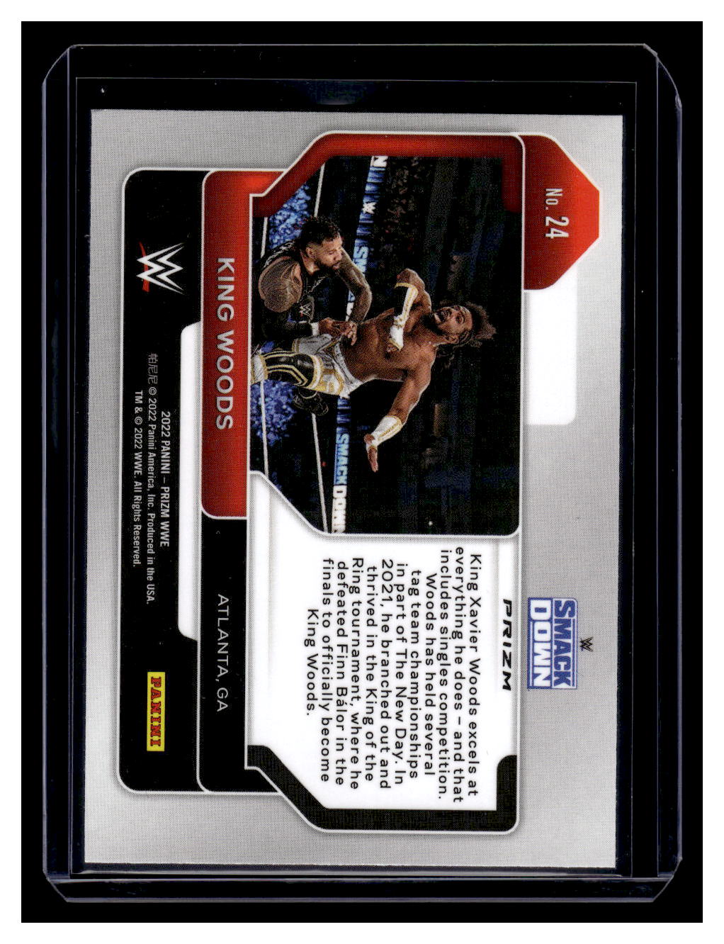 2022 Panini Prizm WWE Prizms Red White and Blue King Woods #24