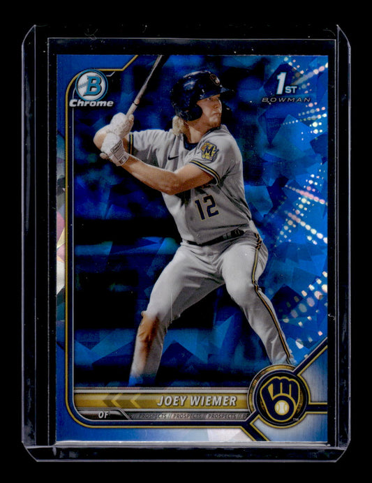 2022 Topps Bowman Chrome #BCP-207 "Sapphire - Cracked Ice" Joey Wiemer (Milwaukee Brewers)