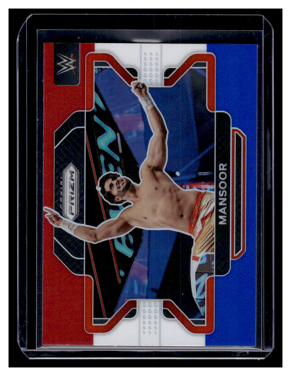 2022 Panini Prizm WWE Prizms Red White and Blue Mansoor #66