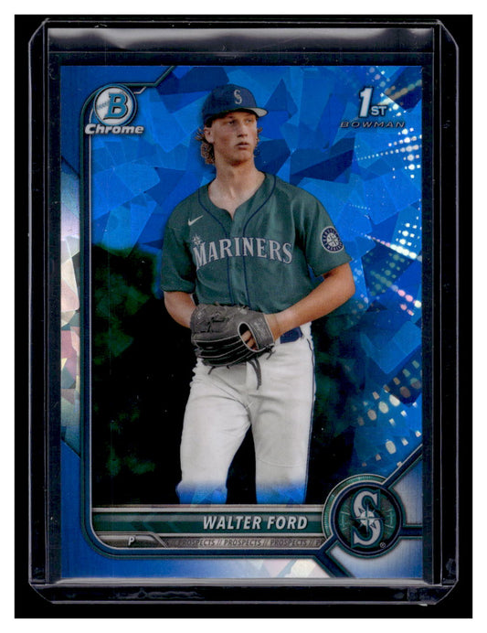 2022 Topps Bowman Chrome #BDC-187 "Sapphire - Cracked Ice" Walter Ford (Seattle Mariners)