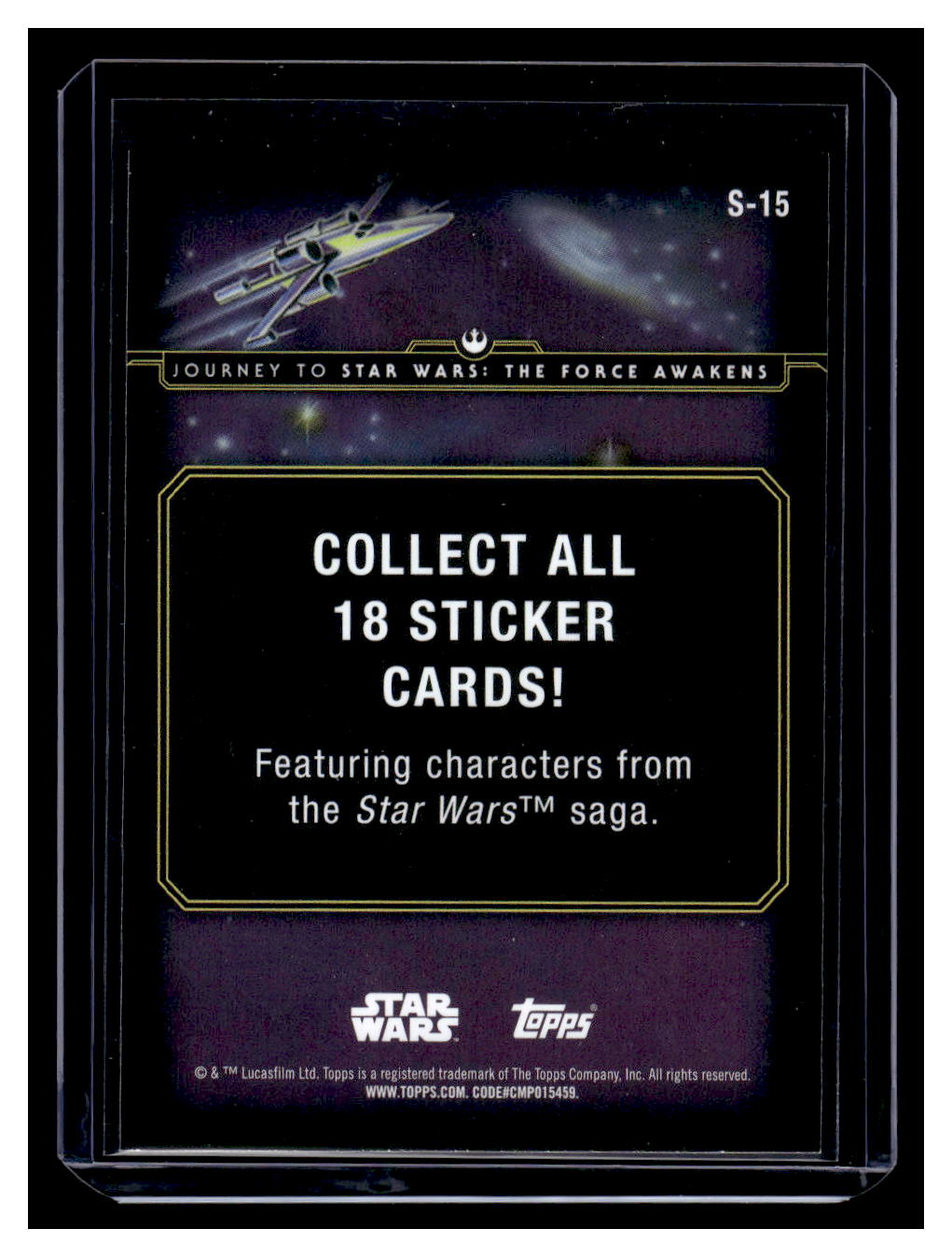 2015 Topps Star Wars Journey to The Force Awakens Stickers Boba Fett #S-15