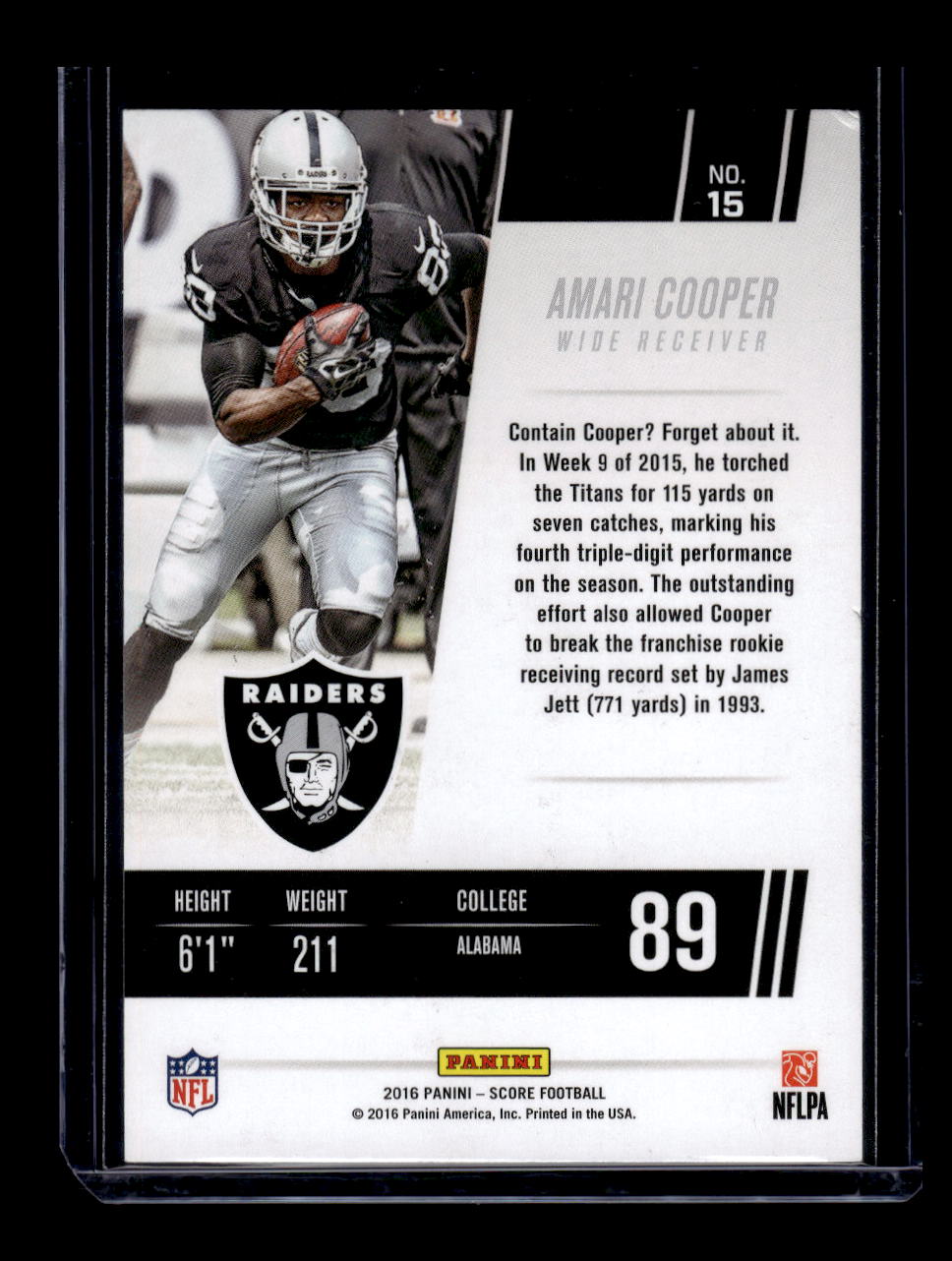 2016 Score Franchise #15 Amari Cooper (Oakland Raiders)