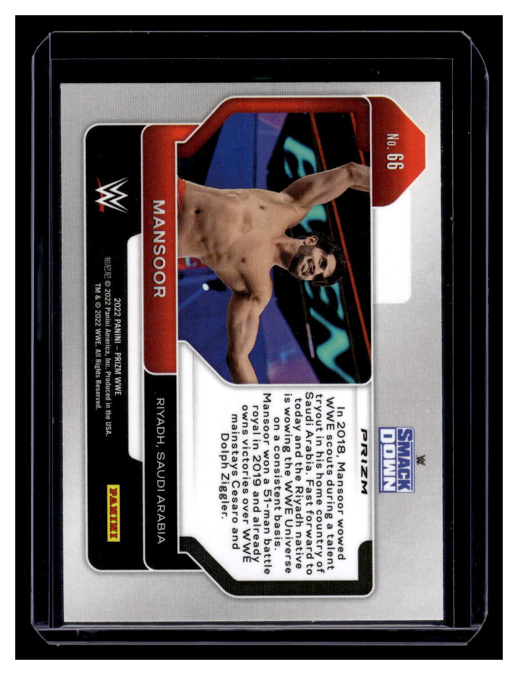 2022 Panini Prizm WWE Prizms Red White and Blue Mansoor #66