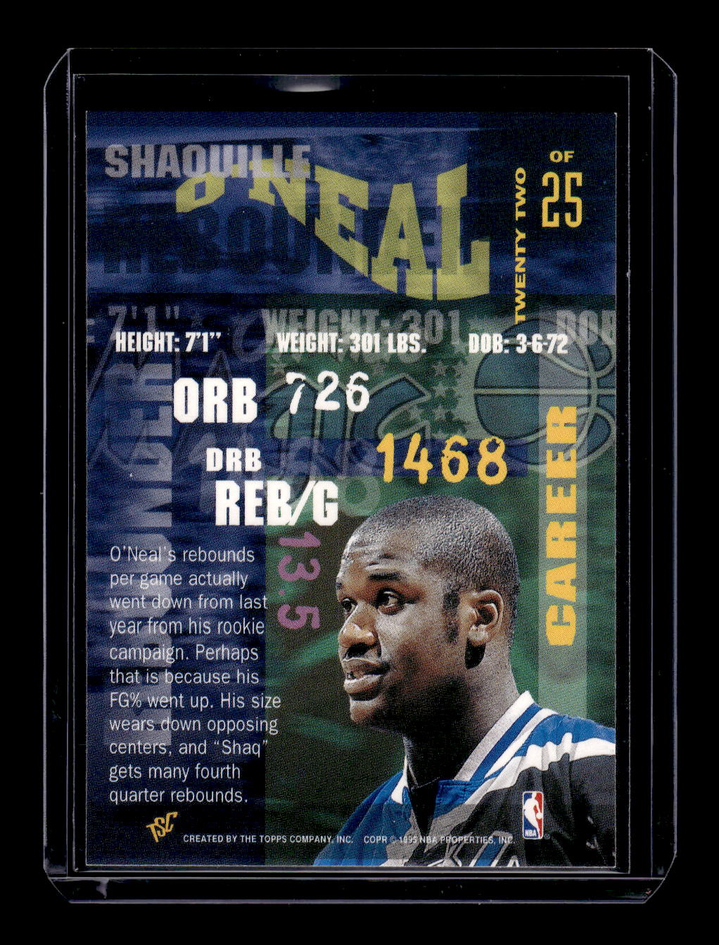 1994-95 Topps Stadium Club #22 "Super Skills" Shaquille O'Neal (Orlando Magic)