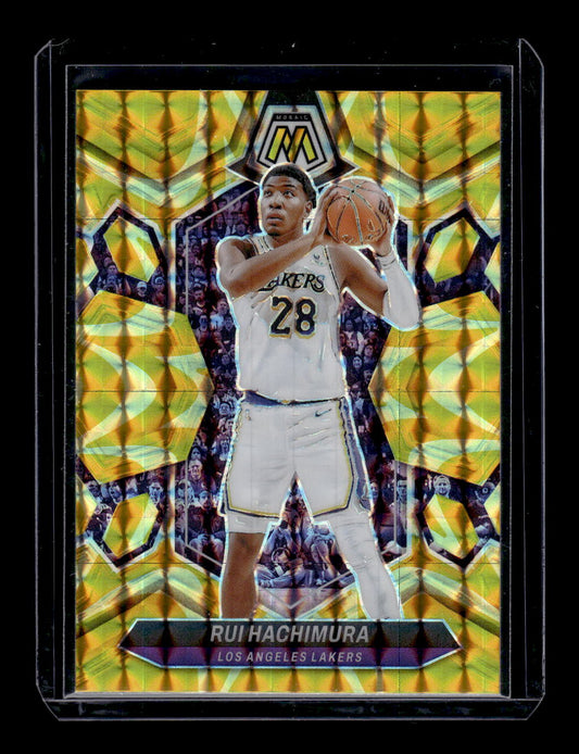 2023-24 Panini Mosaic Reactive Yellow #98 Rui Hachimura (Los Angeles Lakers)