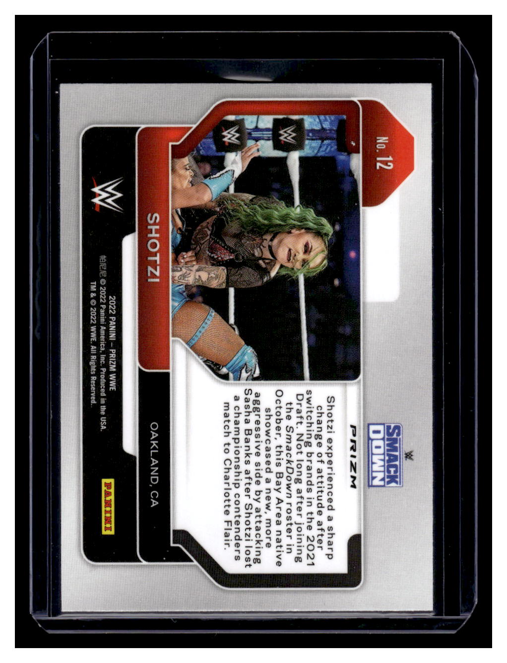 2022 Panini Prizm WWE Prizms Red White and Blue Shotzi #12