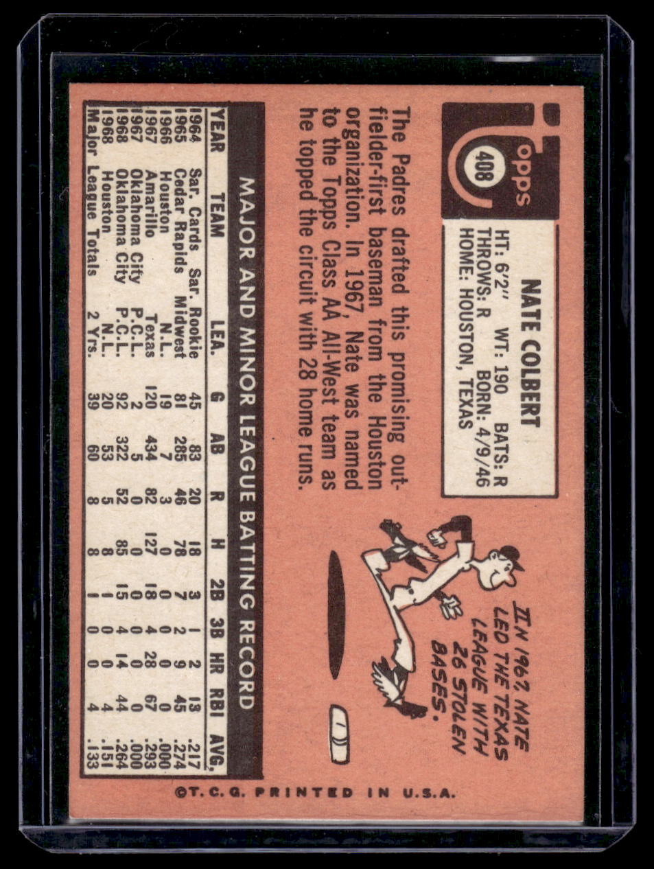 1969 Topps #408 Nate Colbert (San Diego Padres)