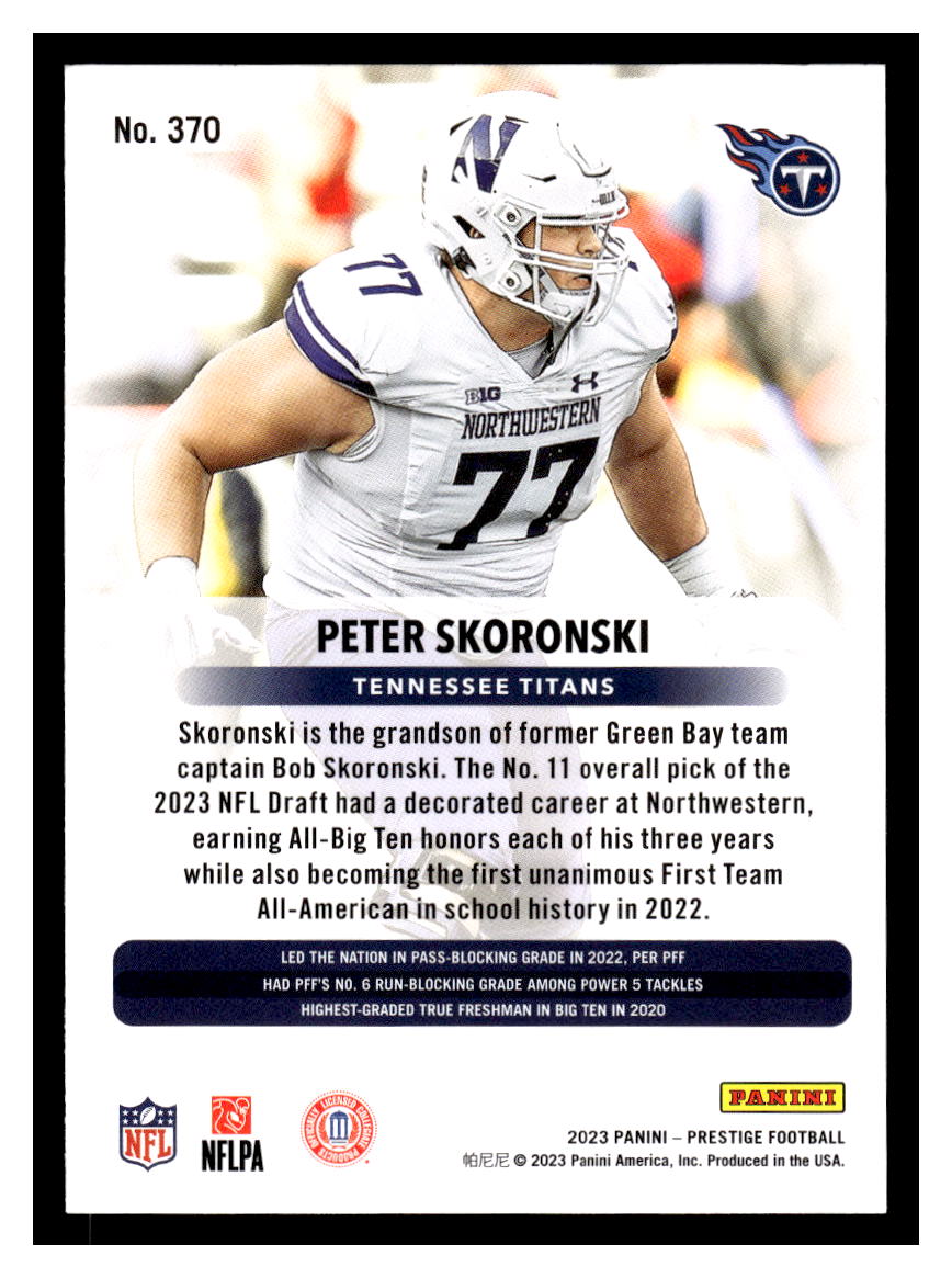 2023 Panini Prestige #370 Peter Skoronski (Tennessee Titans)