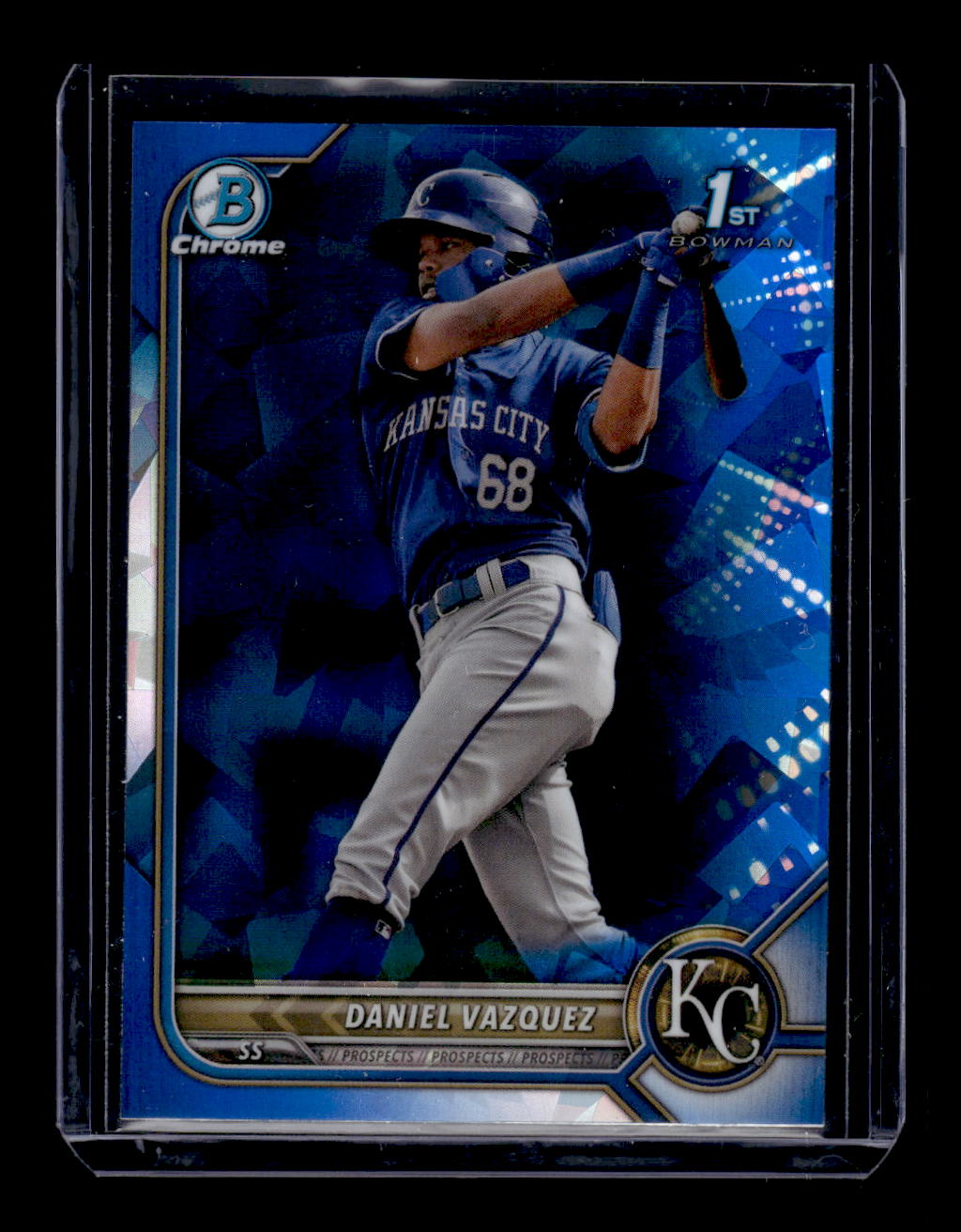 2022 Topps Bowman Chrome #BCP-199 "Sapphire - Cracked Ice" Daniel Vazquez (Kansas City Royals)