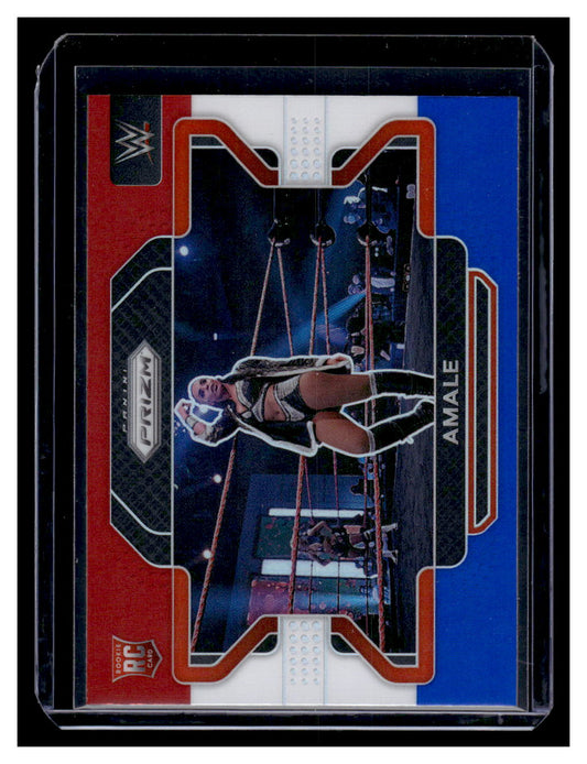 2022 Panini Prizm WWE Prizms Red White and Blue Amale Rookie RC #54