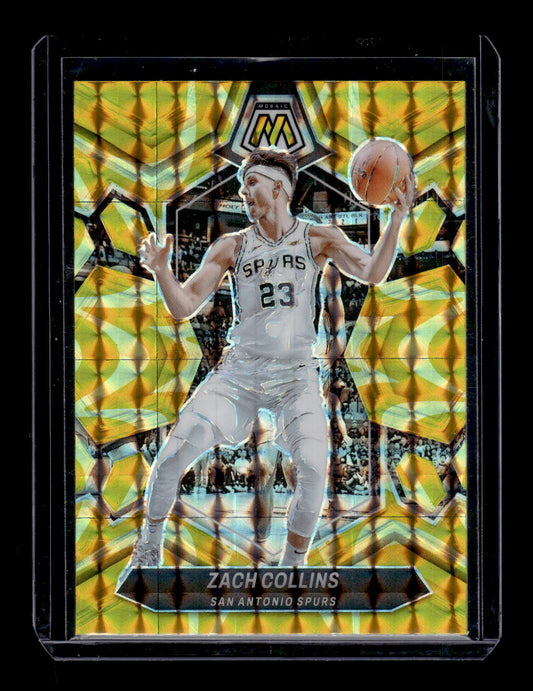 2023-24 Panini Mosaic Reactive Yellow #97 Zach Collins (San Antonio Spurs)