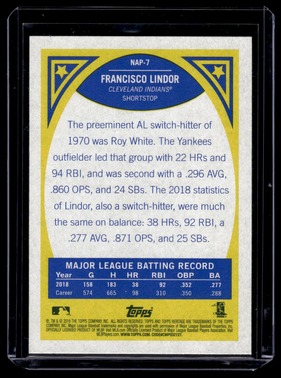 2019 Topps Heritage "New Age Performers" #NAP-7 Francisco Lindor (Cleveland Indians)