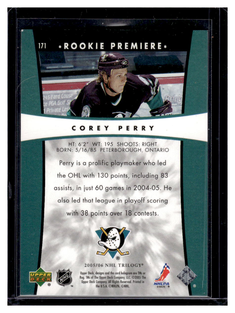 2005 Upper Deck Trilogy #171 Corey Perry Rookie RC (Anaheim Might Ducks)