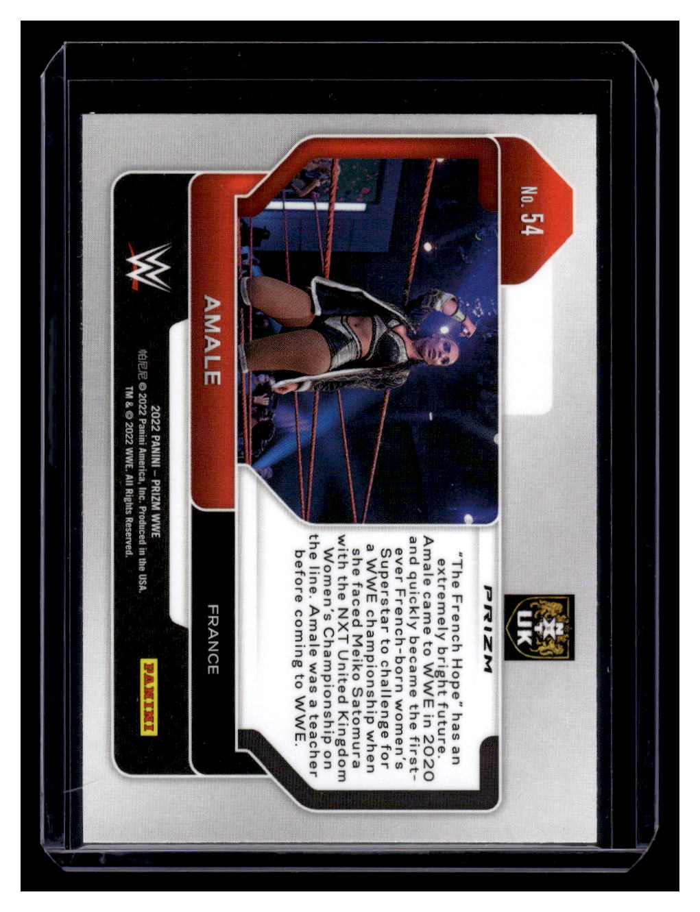 2022 Panini Prizm WWE Prizms Red White and Blue Amale Rookie RC #54