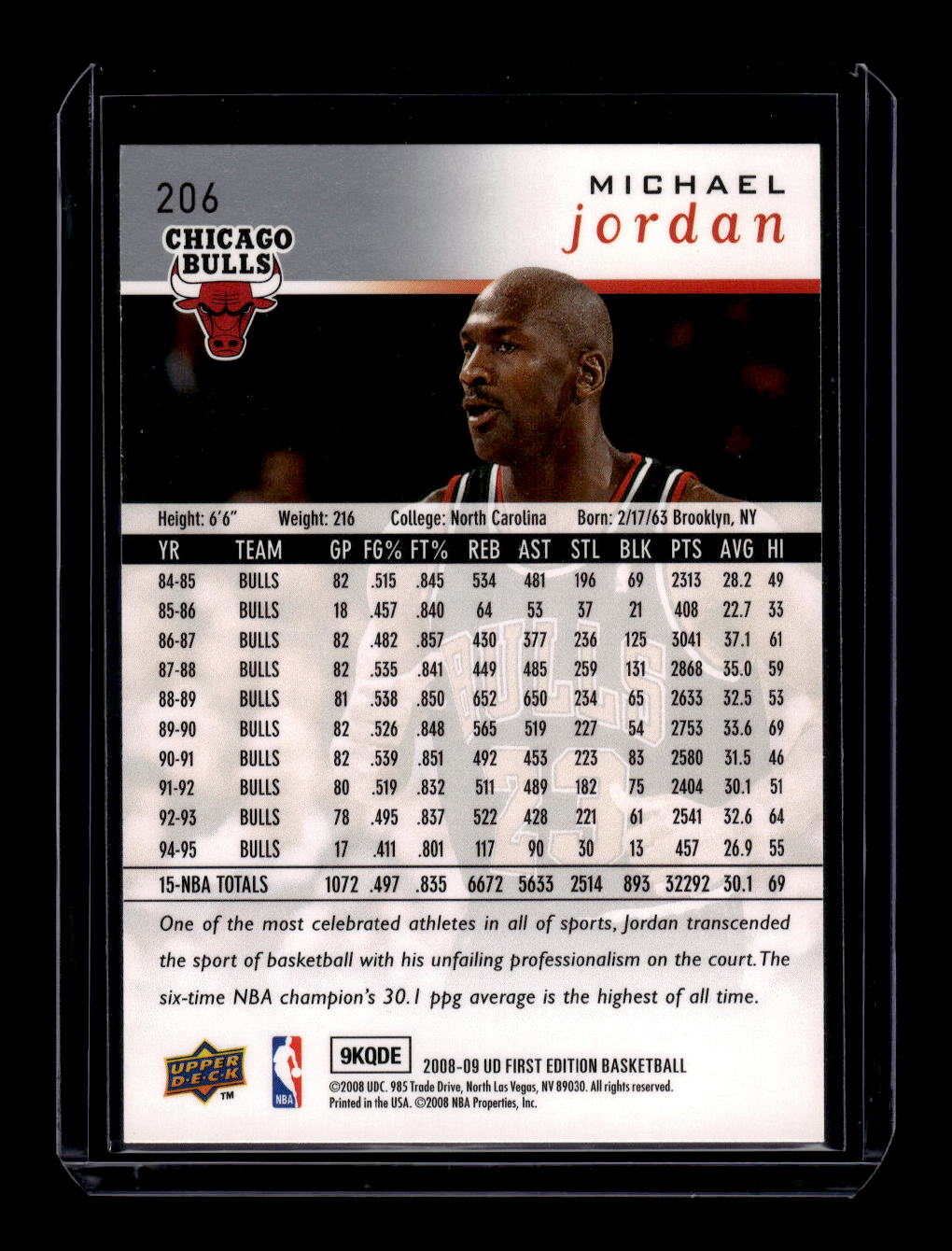 2008-09 Upper Deck First Edition #206 Michael Jordan (Chicago Bulls)