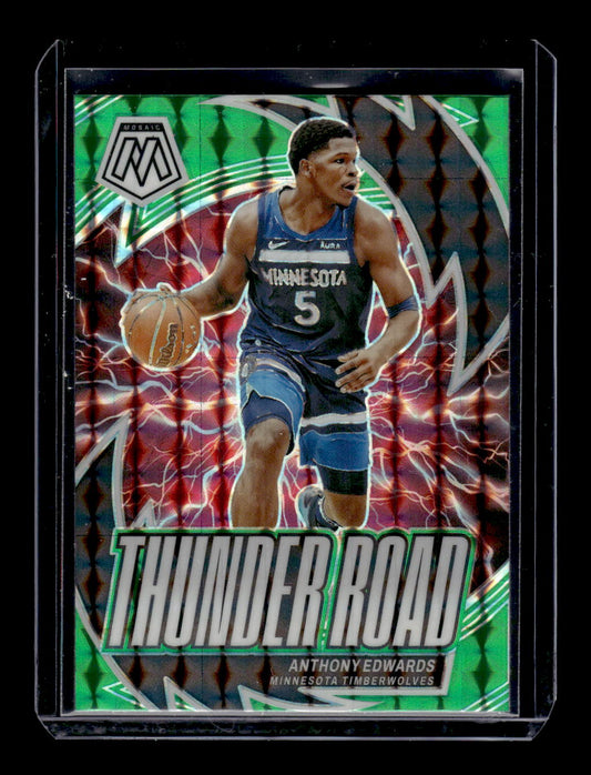 2023-24 Panini Mosaic Thunder Road Green #5 Anthony Edwards (Minnesota Timberwolves)