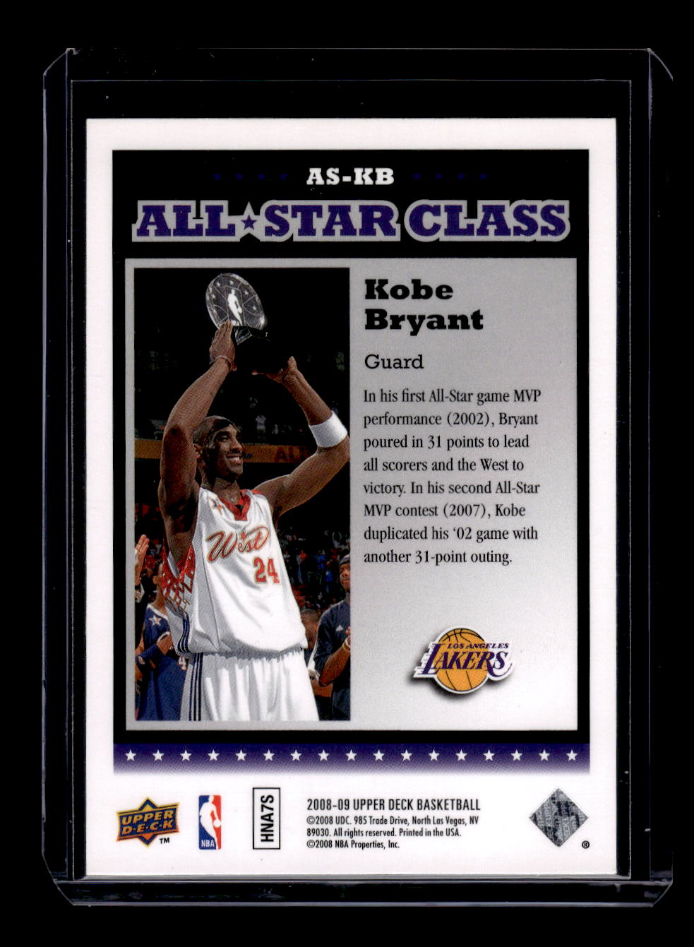 2008-09 Upper Deck All Star Class #ASKB Kobe Bryant (Los Angeles Lakers)