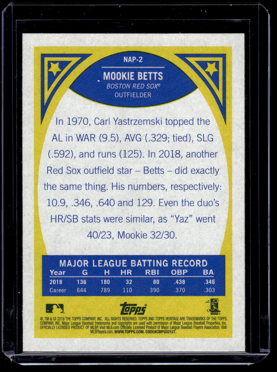 2019 Topps Heritage "New Age Performers" #NAP-2 Mookie Betts (Boston Red Sox)