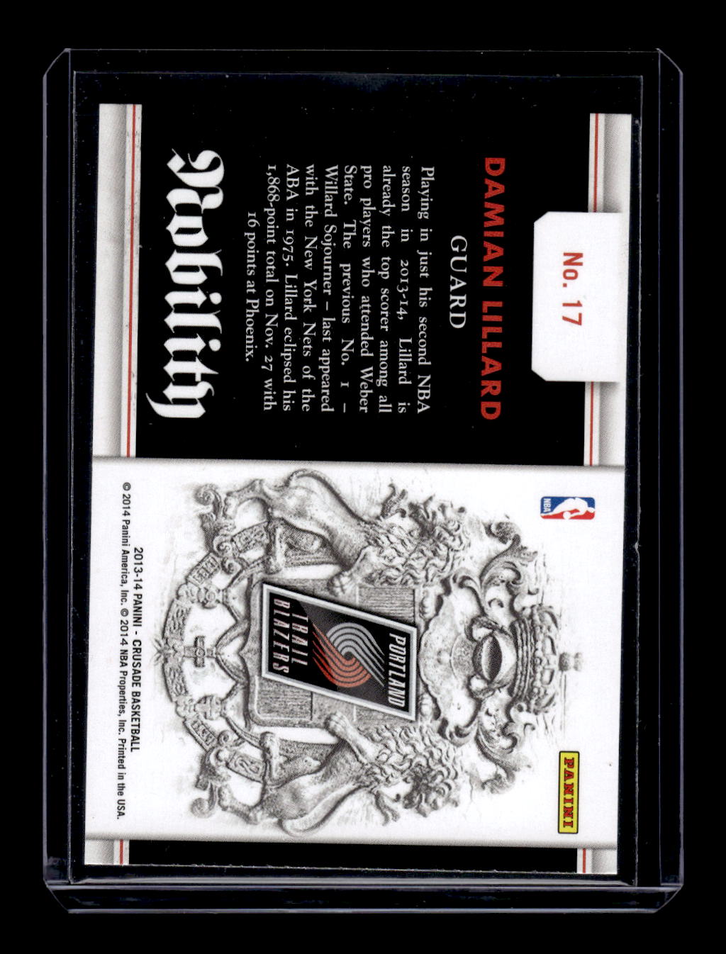 2013-14 Panini Crusade Nobility #17 Damian Lillard (Portland Trail Blazers)