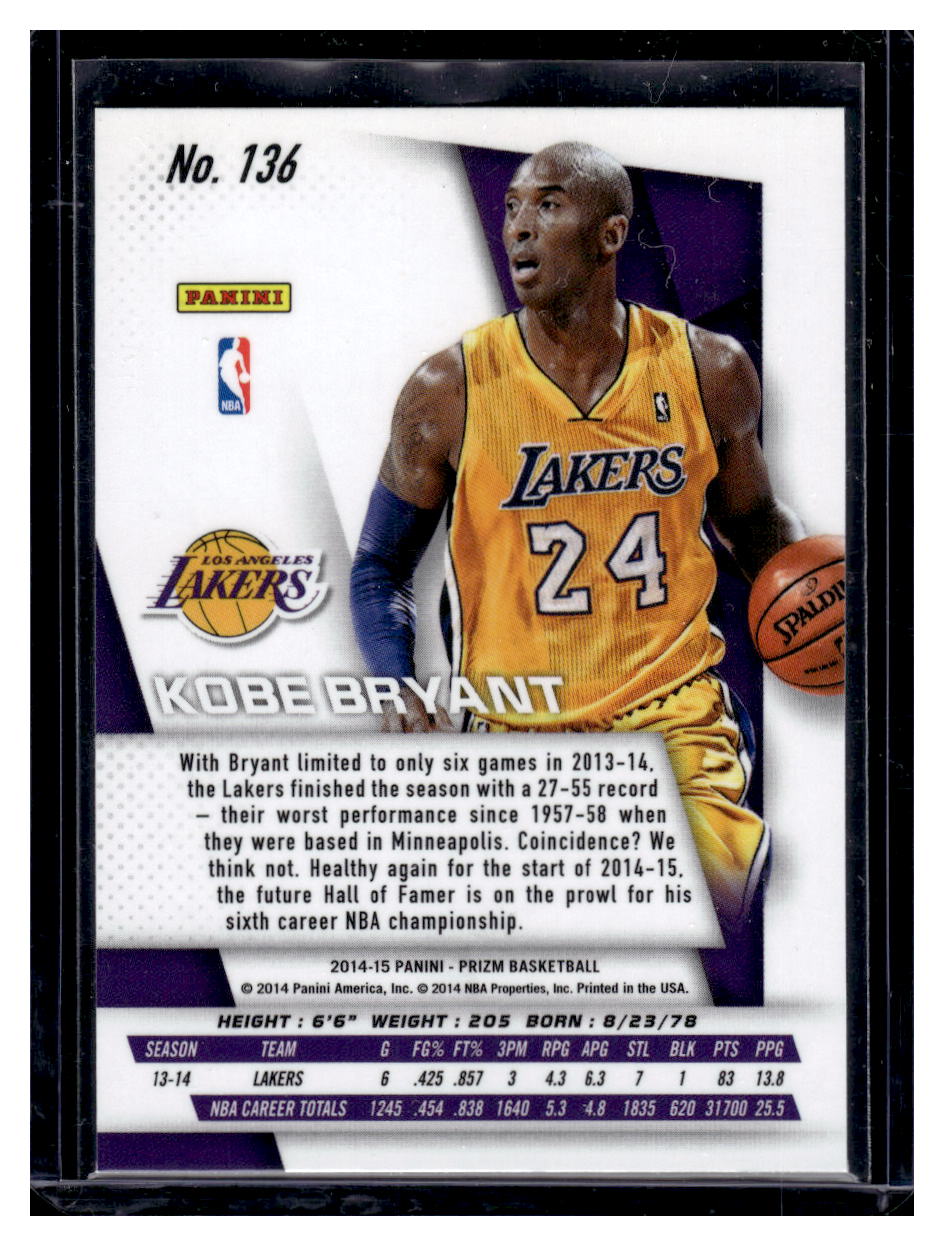 2014 Panini Prizm #136 Kobe Bryant (Los Angeles Lakers)