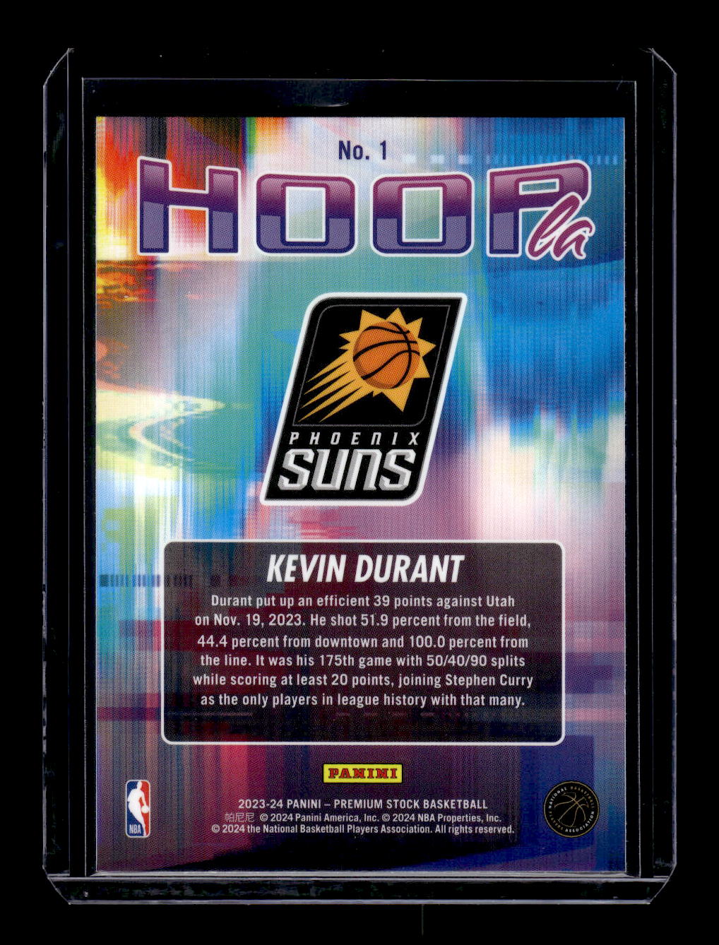 2023-24 Hoops Premium Stock Hoopla #1 Kevin Durant (Phoenix Suns)