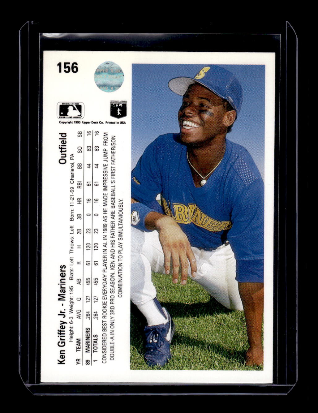 1990 Upper Deck #156 Ken Griffey Jr. "2nd Year Card" (Seattle Mariners)