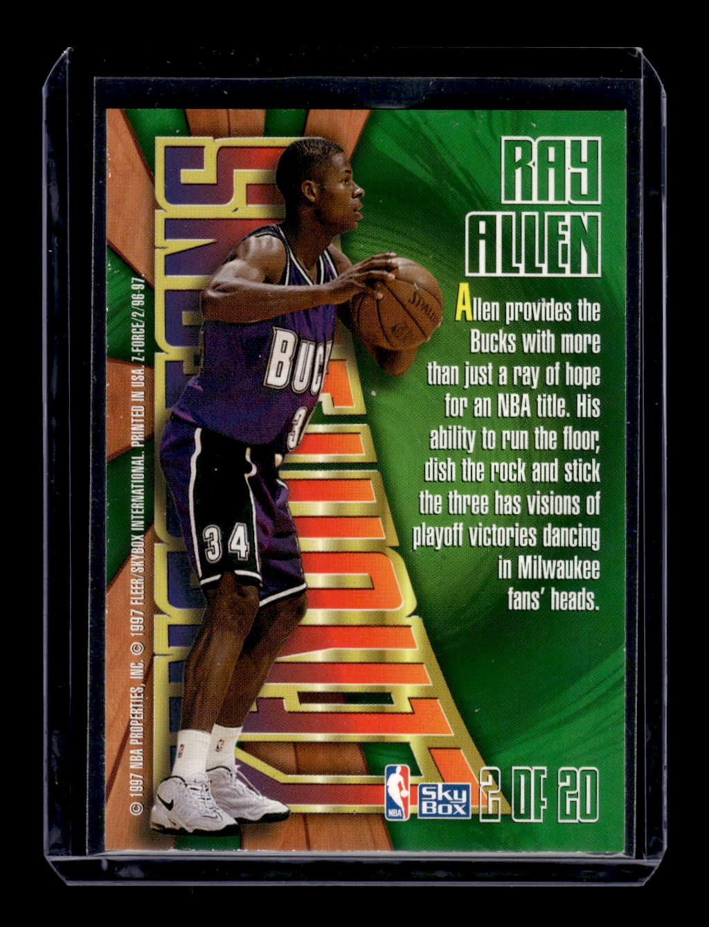 1996-97 Z-Force Zensations #2 Ray Allen (Milwaukee Bucks)