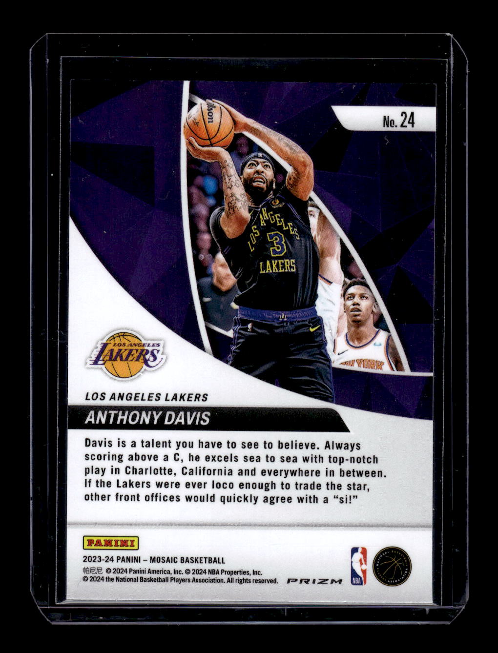 2023-24 Panini Mosaic Elevate Green #24 Anthony Davis (Los Angeles Lakers)