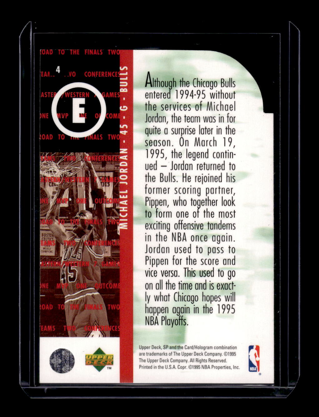 1994-95 SP Championship Die Cuts #4 Michael Jordan (Chicago Bulls)