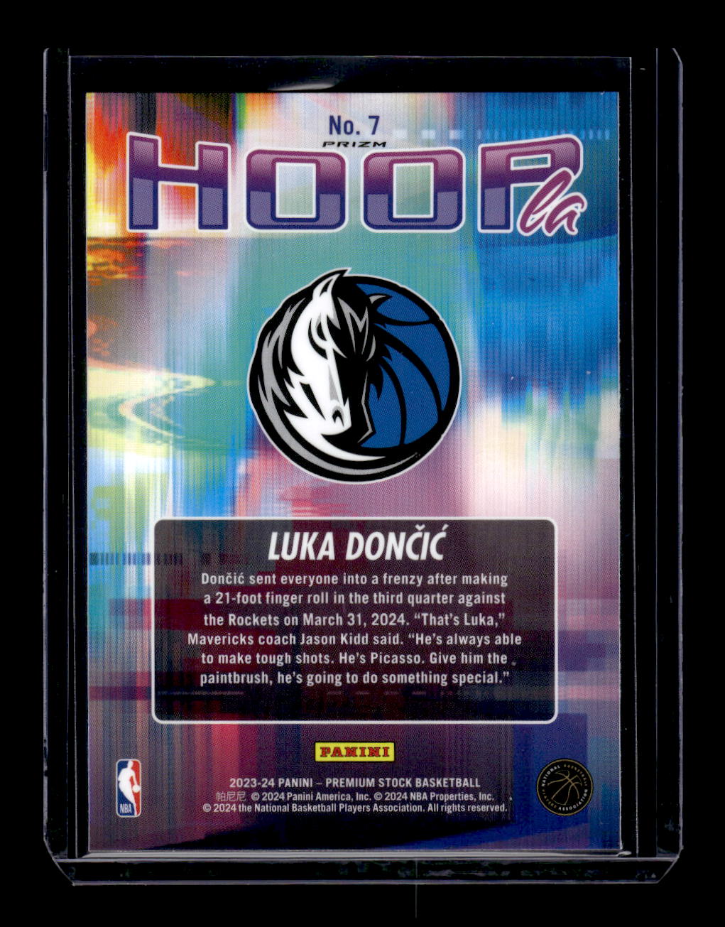 2023-24 Hoops Premium Stock Hoopla Silver Prizm #7 Luka Doncic (Dallas Mavericks)