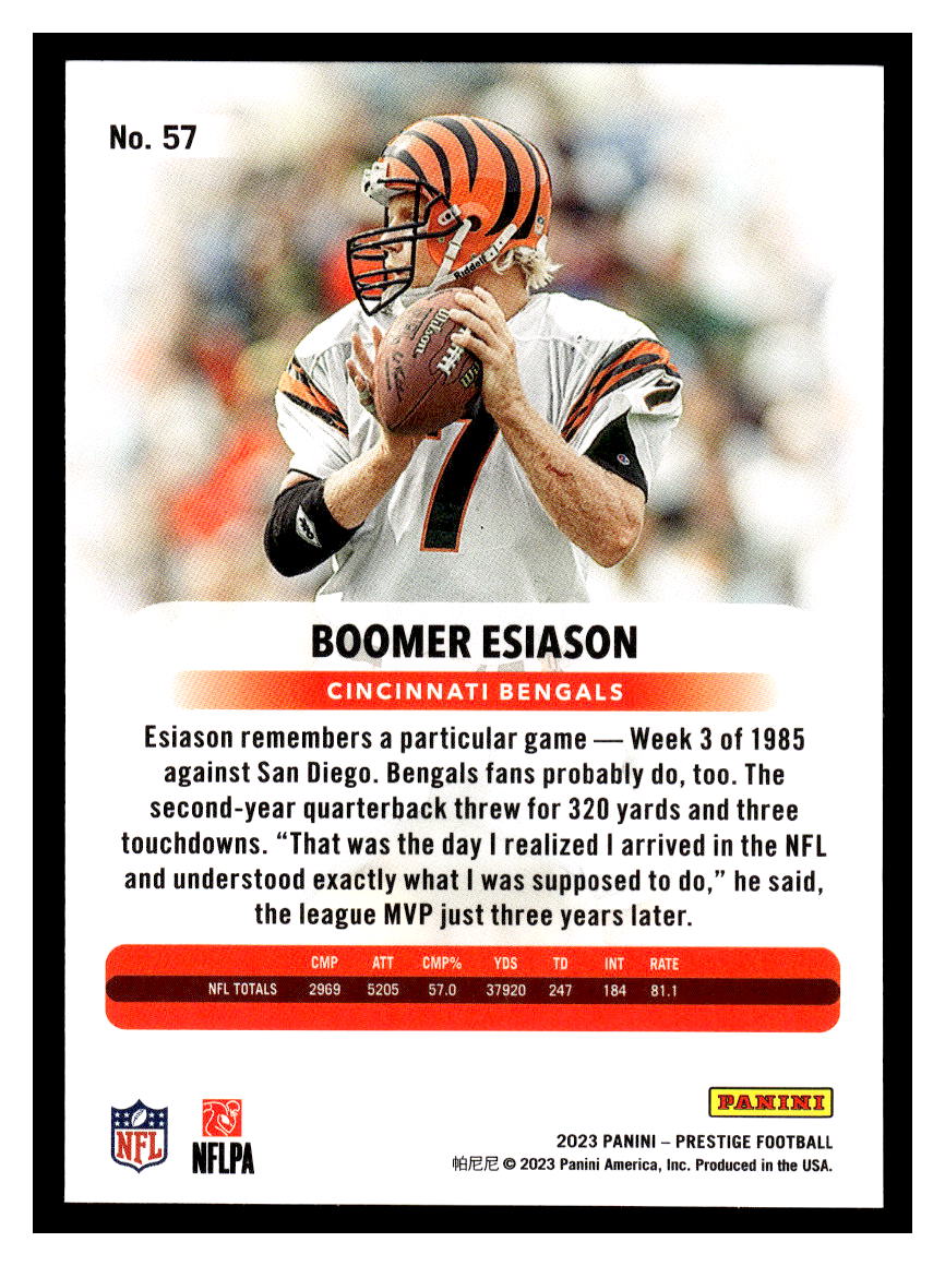 2023 Panini Prestige #57 Boomer Esiason (Cincinnati Bengals)