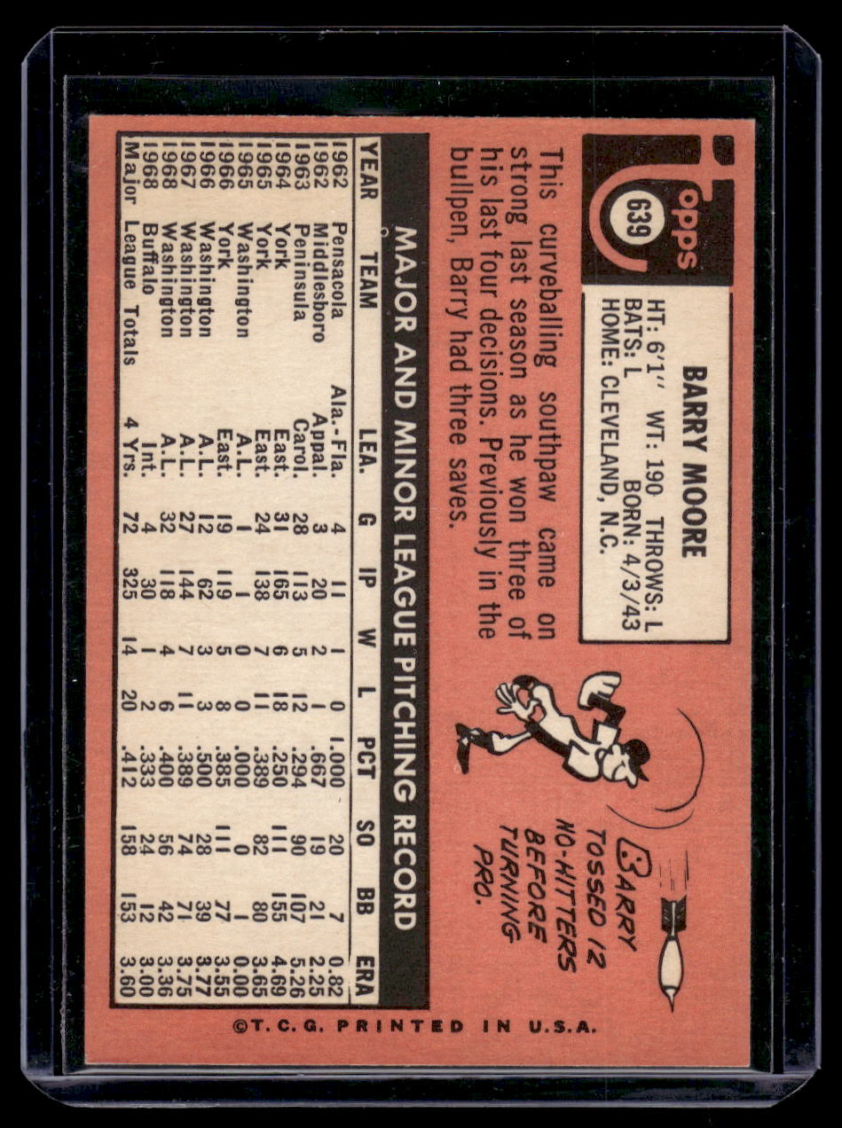 1969 Topps Barry Moore (Washington Senators)