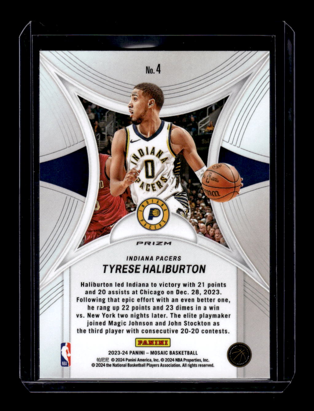 2023-24 Panini Mosaic Epic Performers Green #4 Tyrese Haliburton (Indiana Pacers)