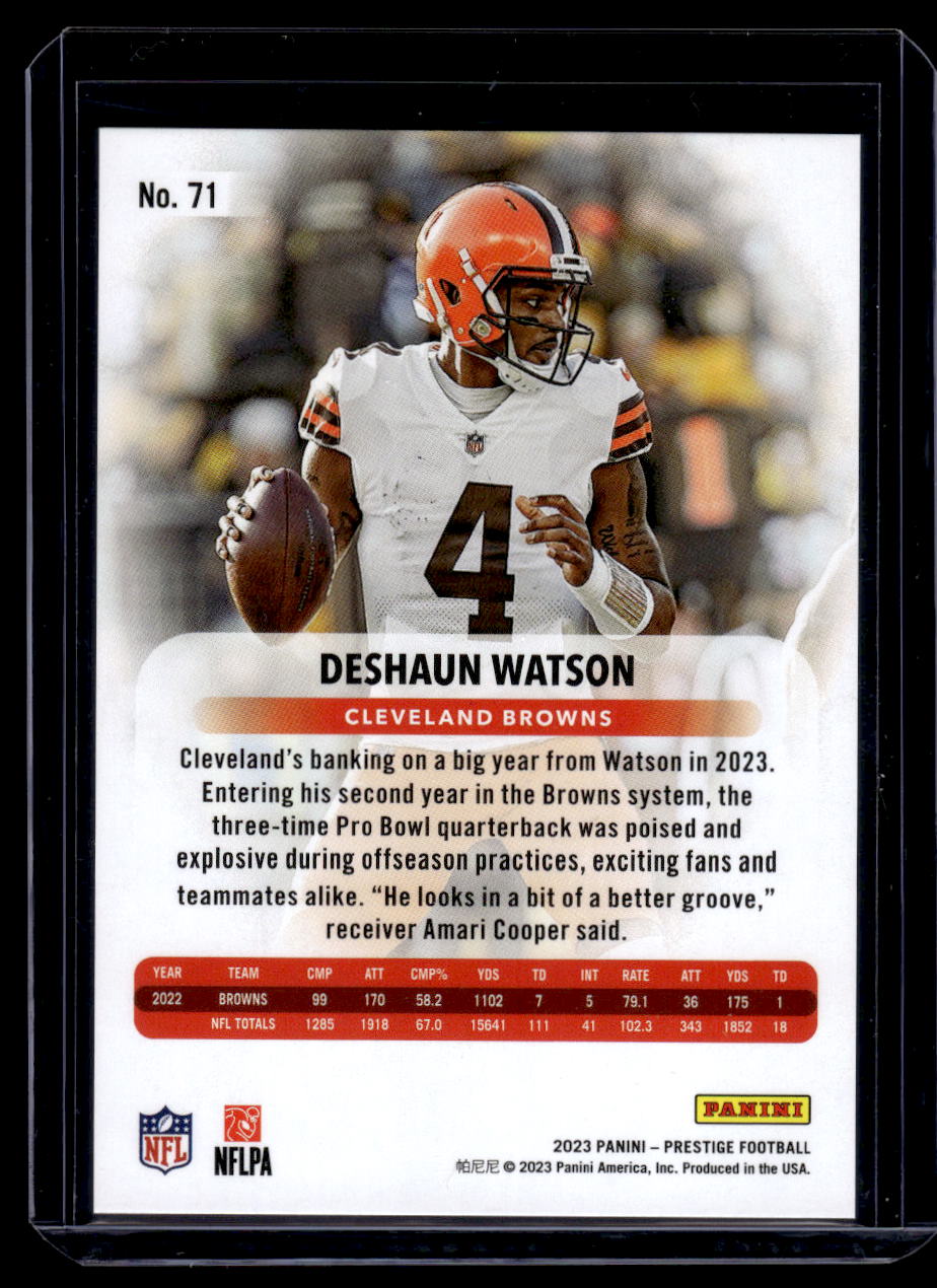 2023 Panini Prestige "Extra Points" Blue #71 Deshaun Watson #'d /399 (Cleveland Browns)