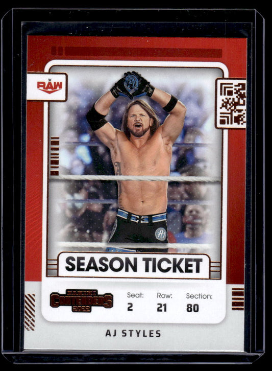 2022 Panini Chronicles WWE Contenders Season Ticket AJ Styles #107