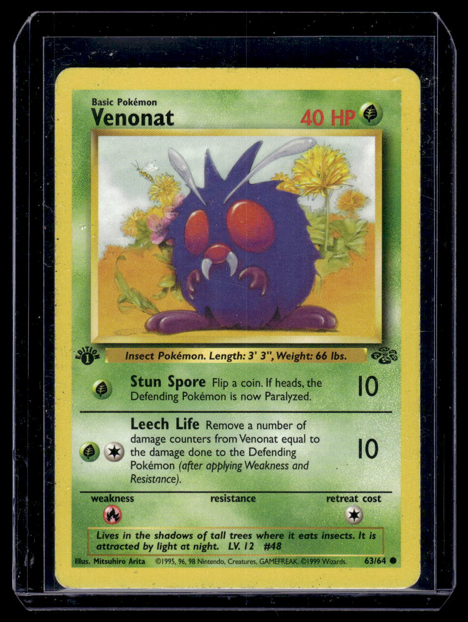 1999 Pokemon Jungle Base Set Card #63 Venonat 1st Edition