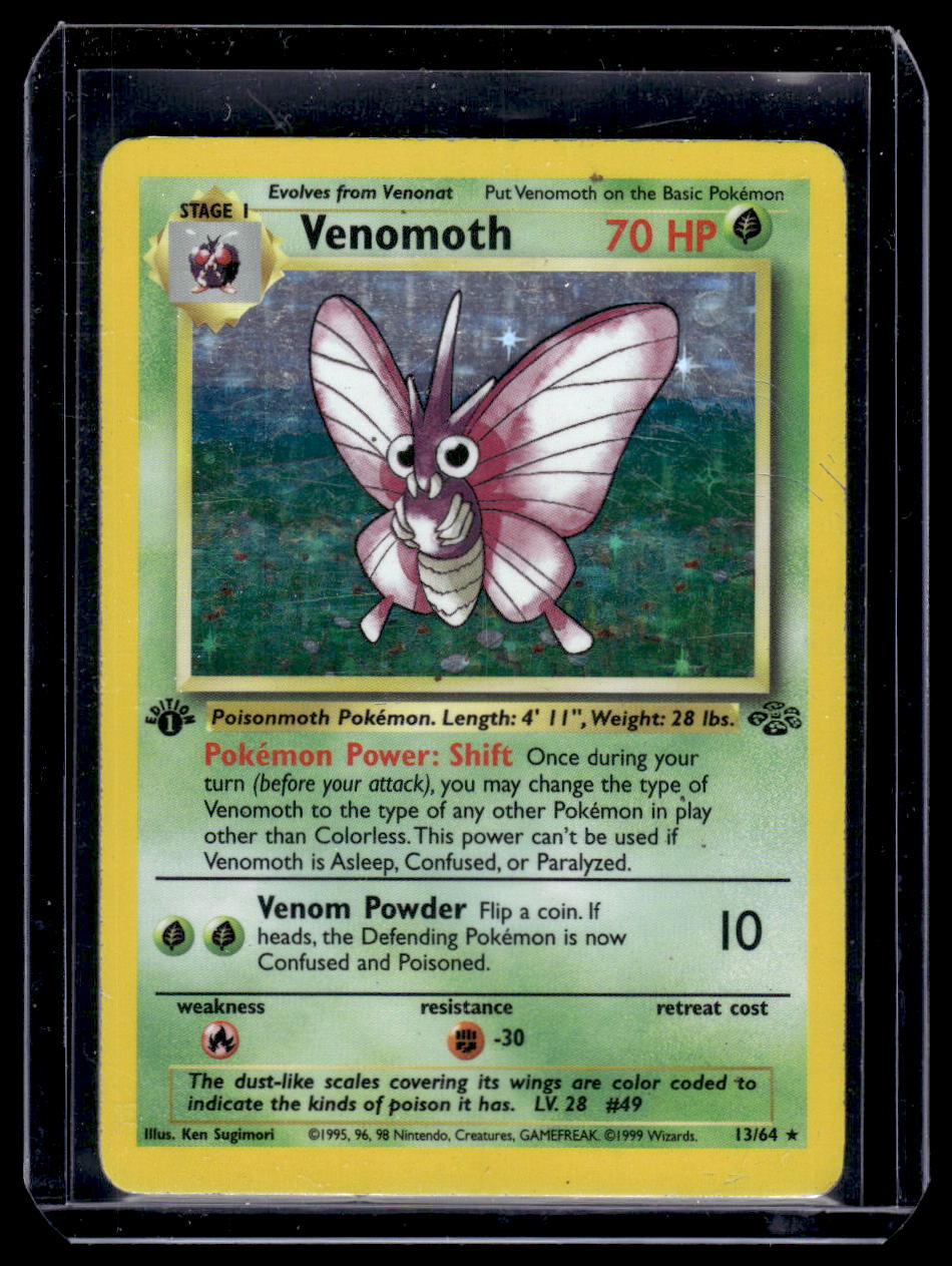 1999 Pokemon Jungle Base Set Card #29 Venomoth Holo 1st Edition