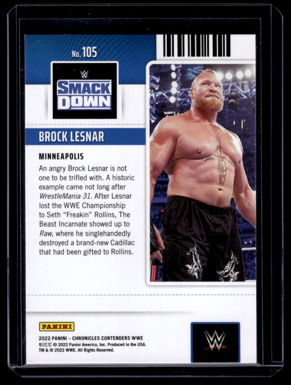 2022 Panini Chronicles WWE Contenders Season Ticket Brock Lesnar #105