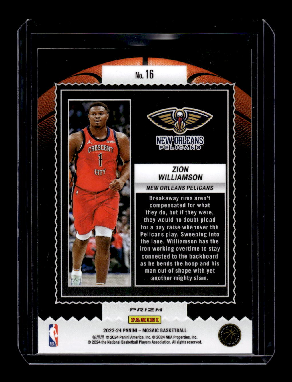 2023-24 Panini Mosaic Jam Masters Mosaic #16 Zion Williamson (New Orleans Pelicans)