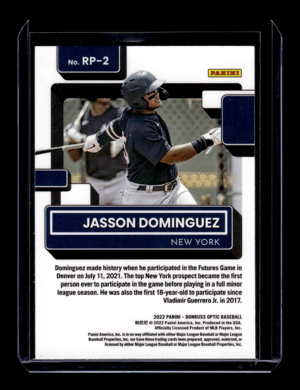 2022 Donruss Optic Rated Prospects #RP-2 Jasson Dominguez (New York Yankees)