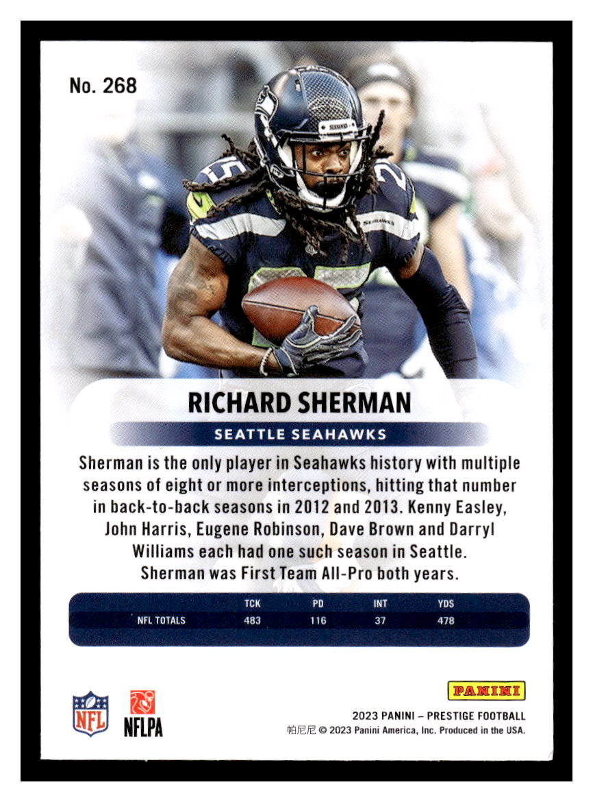 2023 Panini Prestige #268 Richard Sherman (Seattle Seahawks)