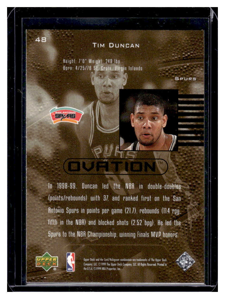 1999 Upper Deck Ovation #48 Tim Duncan (San Antonio Spurs)