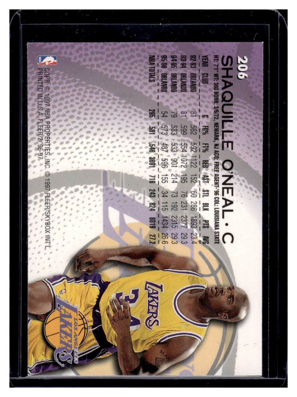 1996-97 Fleer #206 Sahquille O'Neal (Los Angeles Lakers)