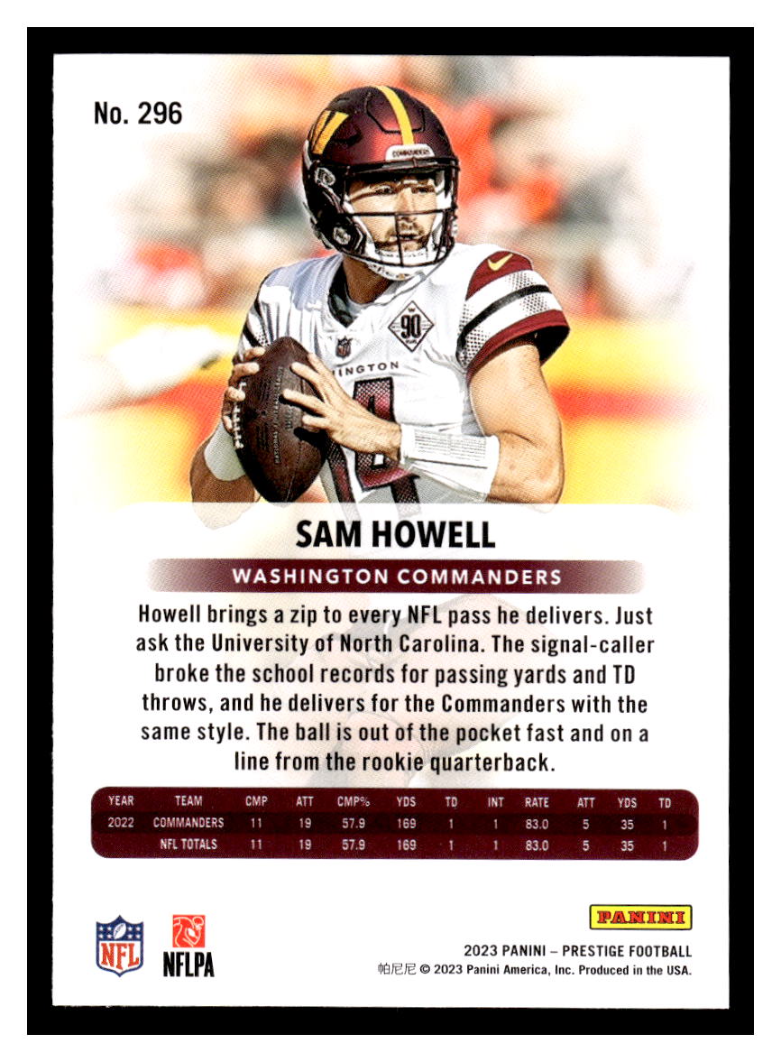 2023 Panini Prestige #296 SAm Howell (Washington Commanders)