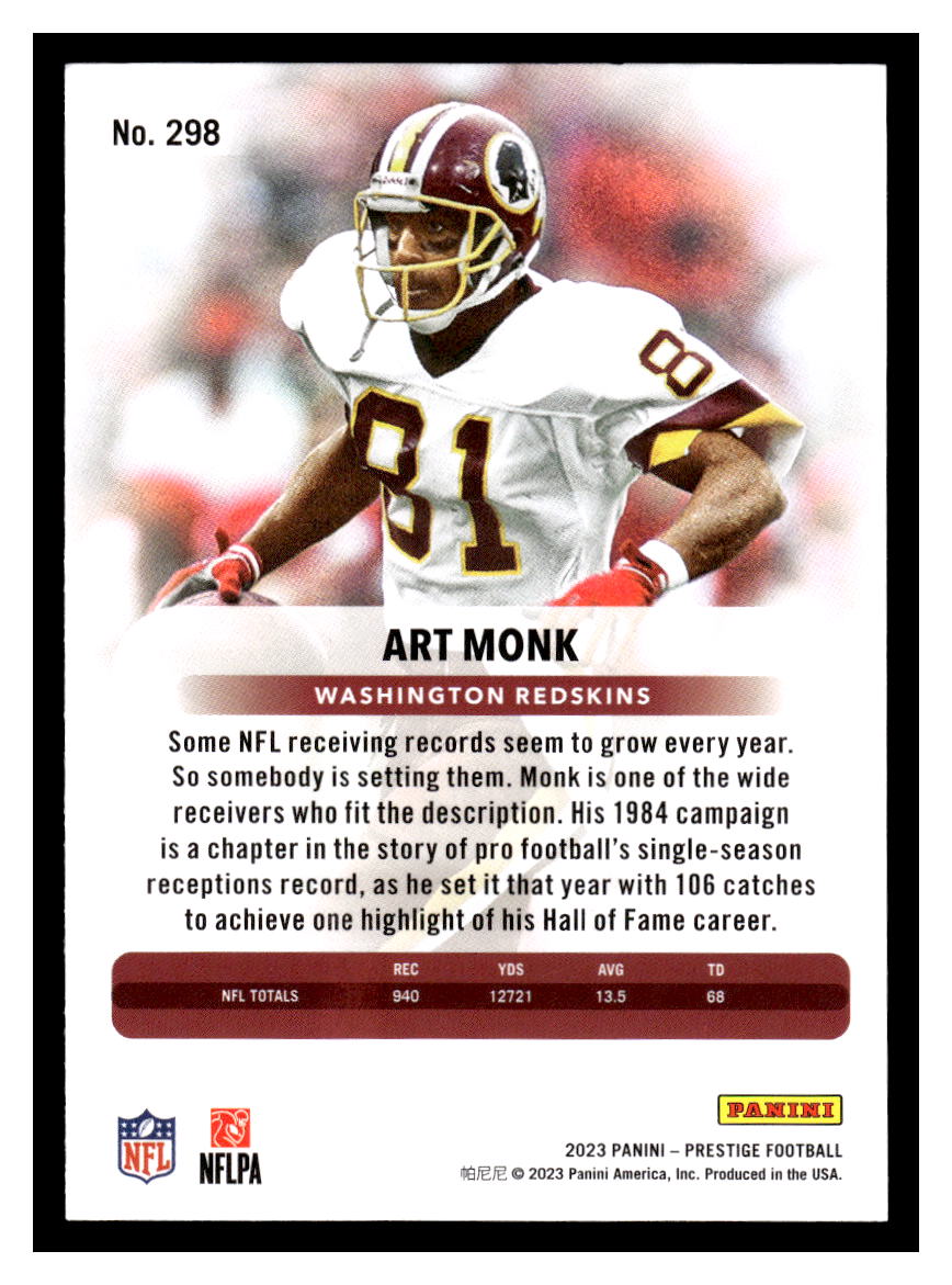 2023 Panini Prestige #298 Art Monk (Washington Redskins)